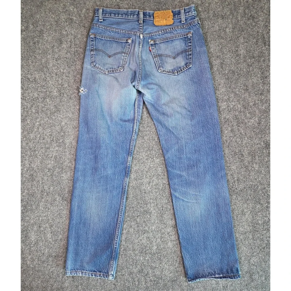 Vintage Levi's 501‎ Jeans Mens 34x34 Blue 80s Made in USA Button Fly Distressed